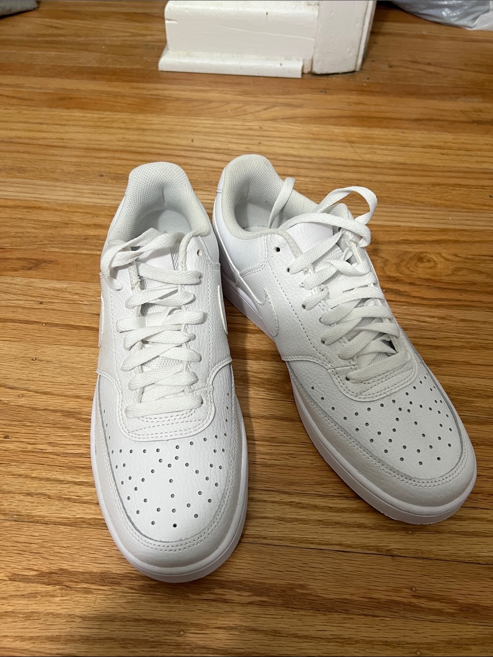 NWOT Nike Court Vision White Low-Top Sneakers - Picture 3 of 4